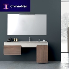Wall-hung washbasin cabinet LAUNDRYwoodencontemporarywith door