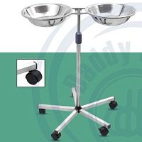 Double bin surgical bowl stand D-F-60 stainless steel