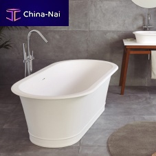 Oval bathtub CLASSICfree-standingSolid Surfacewhite
