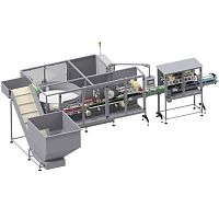 Horizontal bottle unscrambler Ansascrewfor the pharmaceutical industry