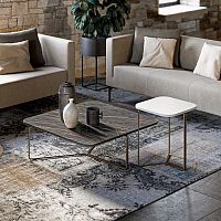 Contemporary side table MONTREALporcelain stonewaremelaminemetal base