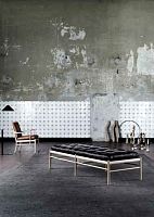 Contemporary upholstered bench OW150leathergray