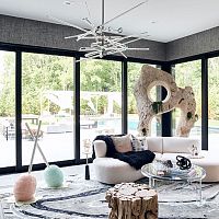 Pendant lamp Icicle polished stainless steelglasscontemporary