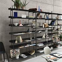 Self-supporting shelving system COMPILEcontemporarysheet steelpowder-coated steel