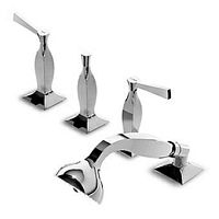 Double-handle shower mixer tap ZB SERIESfor bathtubdeck mountedchromed metal