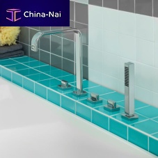 Double-handle shower mixer tap SB396 SERIESfor bathtubdeck mountedchromed metal