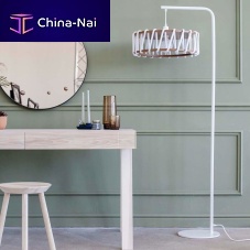 Floor-standing lamp MACARONmetalwoodenrope