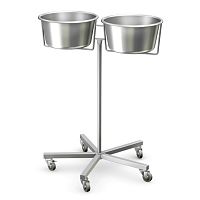 Double bin surgical basin stand SMO-02 SERIEStrolley-mountedstainless steel