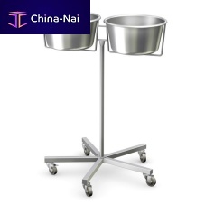 Double bin surgical basin stand SMO-02 SERIEStrolley-mountedstainless steel