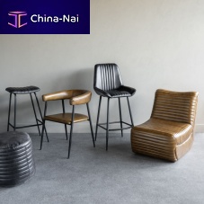 Contemporary stool 704922leathermetal baseupholstered