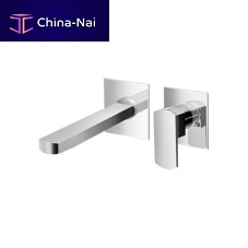 Washbasin mixer tap 3671wall-mountedchromed metalbathroom