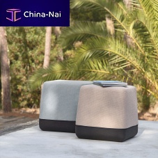 Contemporary pouf Kumofabricsquareupholstered