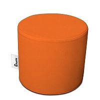 Contemporary pouf synthetic leatherroundwith washable removable cover