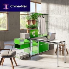 Contemporary table USM Hallerlaminatemetal baserectangular
