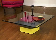 Contemporary coffee table PIED-Gglasssquarecustom