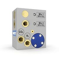 2-channel gas mixer KM20-ECOfor the beverage industrycompactstainless steel