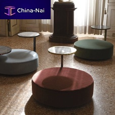 Contemporary side table FEBEceramicmarblepolished brass base