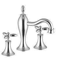 Double-handle washbasin mixer tap TIMOR: 18100countertopchromed metalbathroom