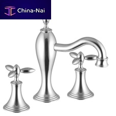 Double-handle washbasin mixer tap TIMOR: 18100countertopchromed metalbathroom