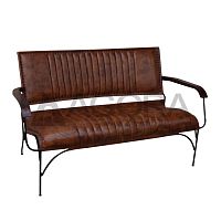 Traditional sofa CUBAleatherbrownpainted metal