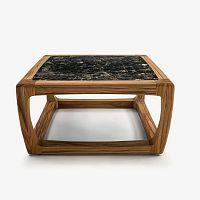 Contemporary coffee table BUNGALOWmarbleteak basesquare