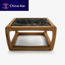 Contemporary coffee table BUNGALOWmarbleteak basesquare