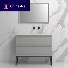 Free-standing washbasin cabinet PIANAsteelcompositestone resin