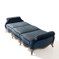 Classic upholstered bench MIRfabricmetal basewith armrests
