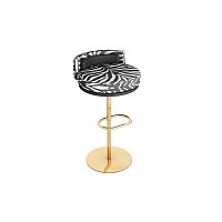 Contemporary bar stool CLUEDOvelvetstainless steel basecentral base
