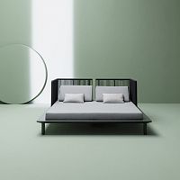 Contemporary daybed SUNMOONfabricpainted aluminumresin wicker