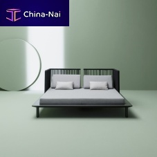 Contemporary daybed SUNMOONfabricpainted aluminumresin wicker