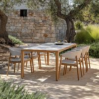 Contemporary dining table Voltaceramicteak baserectangular