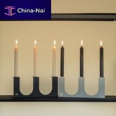 Thermo-lacquered steel candle holder commercial