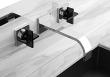Double-handle washbasin mixer tap REGENTS KING SMALL crystal handles BLACKwall-mountedcrystalbathroom