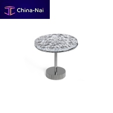 Contemporary side table MILLERglassmetal baseround