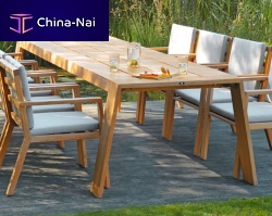 Contemporary dining table VIKINGteakrectangularhome