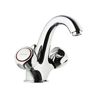 Double-handle washbasin mixer tap 3951Dcountertopchrome-plated brassbathroom