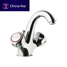 Double-handle washbasin mixer tap 3951Dcountertopchrome-plated brassbathroom