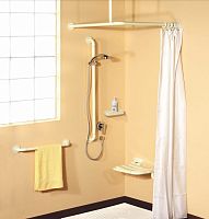 White shower curtain TD.T140 - 200plainpolyesterfor healthcare facility