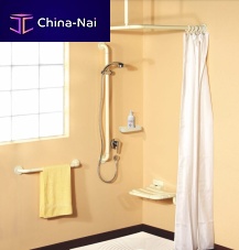 White shower curtain TD.T140 - 200plainpolyesterfor healthcare facility