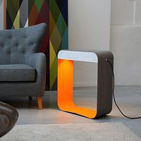 Floor lamp LARGE SQUARE EAU DE LUMIREaluminumfabricmarble