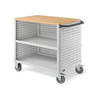 Work station trolley CLEVERstoragesteelwooden
