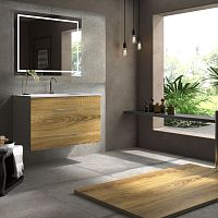 Wall-hung washbasin cabinet STONE 3D oakcontemporary