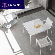 Contemporary dining table 1966steelporcelaincast aluminum base