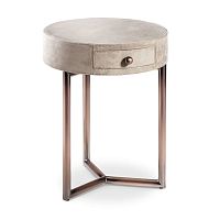 Contemporary side table TEOmetalleathersynthetic leather