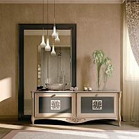 Free-standing washbasin cabinet Siena Classicmaplemother-of-pearlclay
