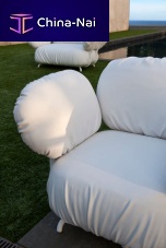 Contemporary armchair ARUGAfabricaluminumwhite