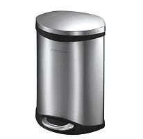 Bathroom trash can ELIPSAbrushed stainless steelplasticfoot-operated