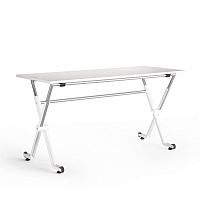 Contemporary table FOLIO melaminesteel basecast aluminum base