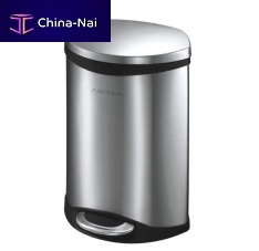 Bathroom trash can ELIPSAbrushed stainless steelplasticfoot-operated